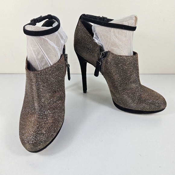 Brian Atwood Shoes - B. Brian Atwood Fruitera Womens 7.5 Gold Bronze Iridescent Strap Stiletto Heels